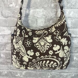 Baggallini Brown and Cream Patterned Shoulder Bag